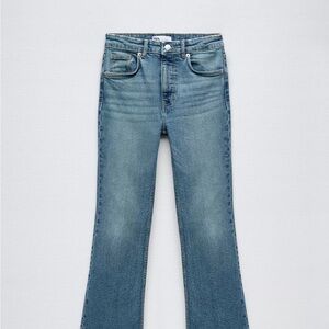 Zara Mid-Rise TRF Cropped Flared Jeans Size 25 (0)